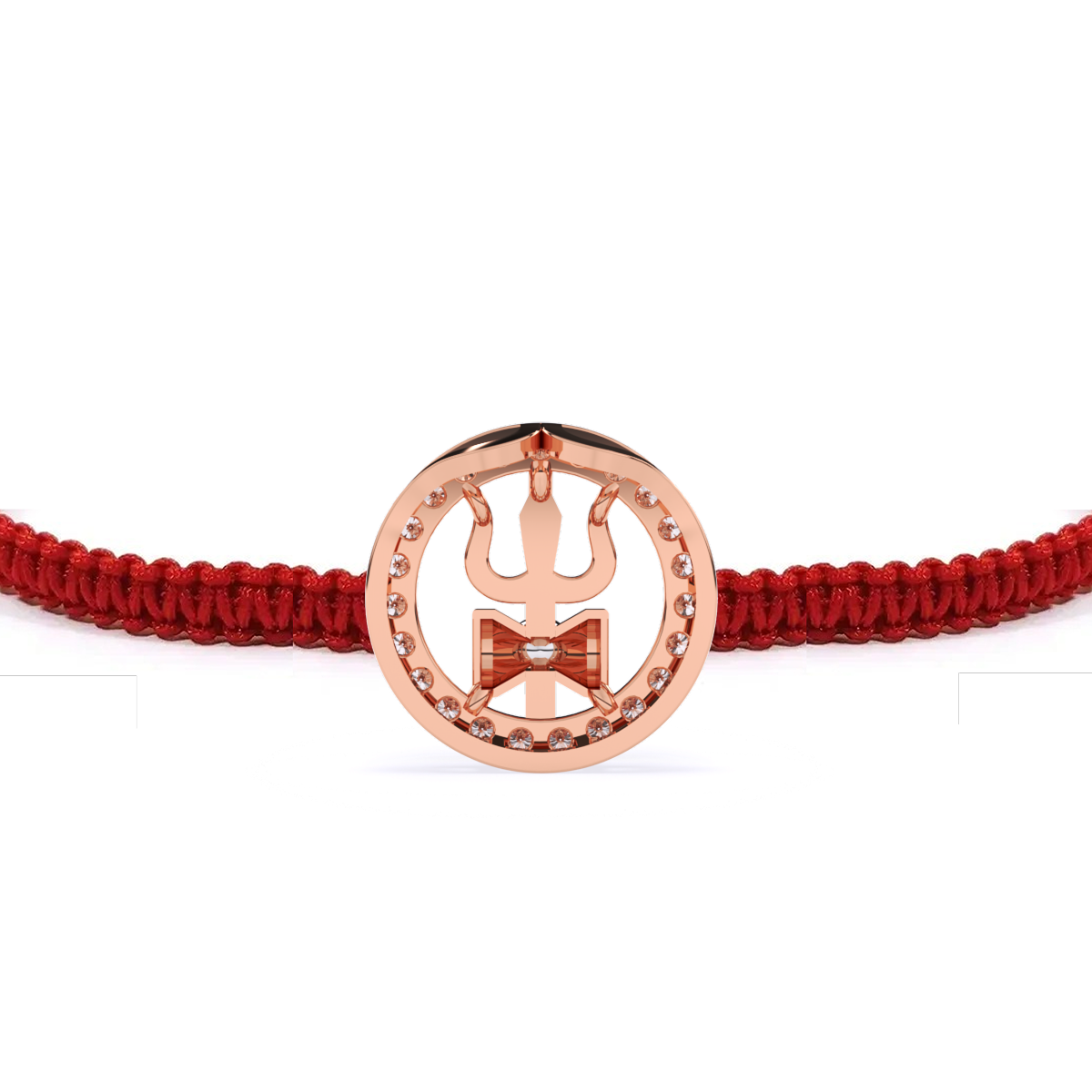 Rakhi of Divine Energy – Compact Trishul Symbol And Lab Diamond Halo